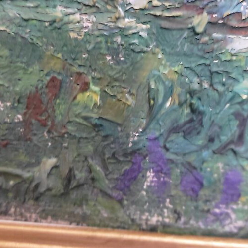 Oil painting on wood used, signed panel 73x62 cm