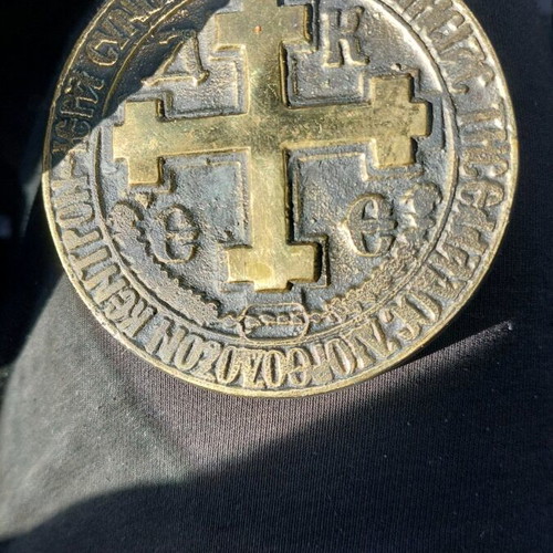 Religious medal used, large size, with slight wear