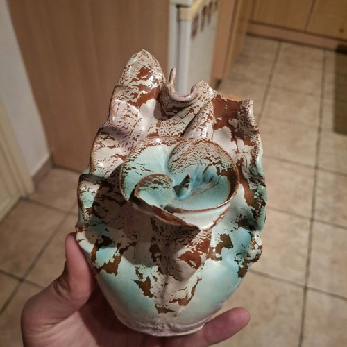 Antique decorative redware pottery 1970 used with damages