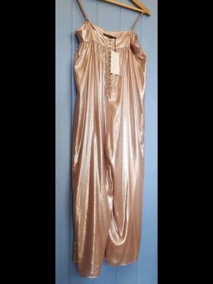 Zara metallic pink one-piece jumpsuit new size M