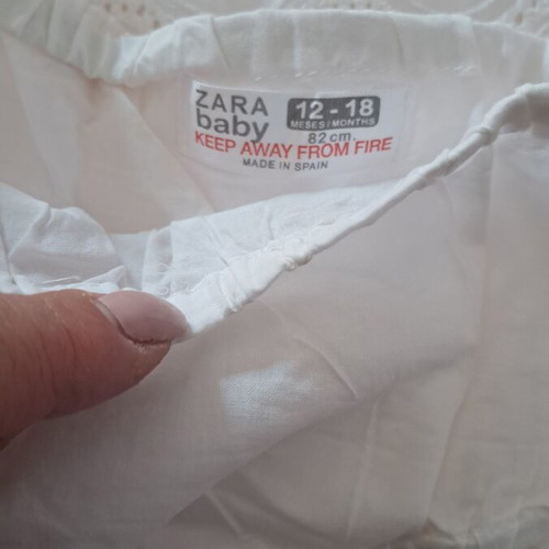 White Zara baby dress like new with diaper shorts 12-18 months