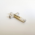 Plexiglass and metal cross 4x2.5 cm with Jerusalem inscription