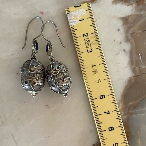 Handmade silver earrings used