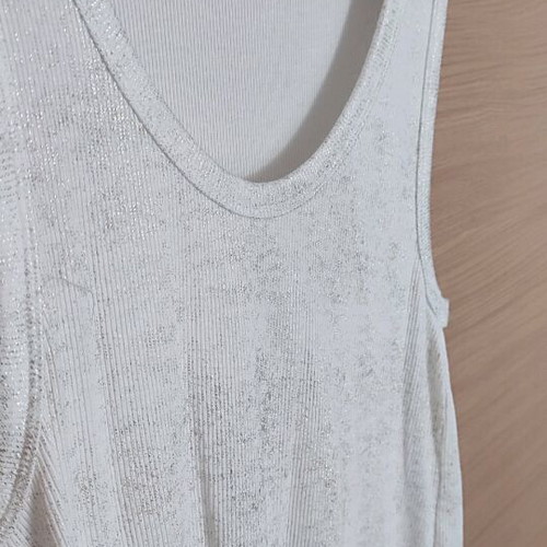 Zara top white gold medium new