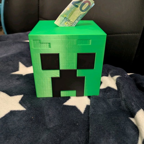 Minecraft piggy bank like new with drawer 12x12cm