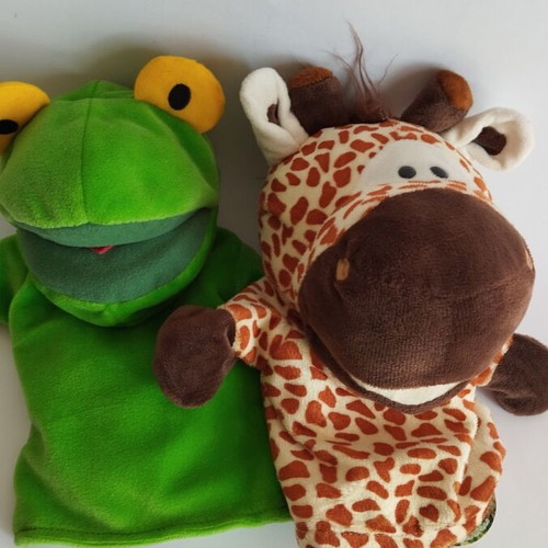 Animal puppets used, pack of 4 dolls for puppet theater