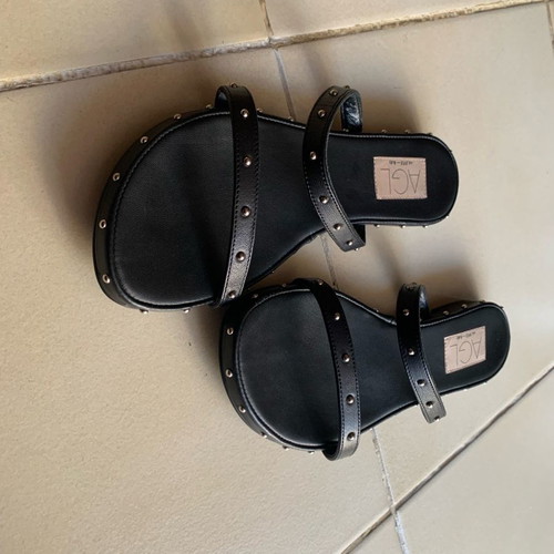 AGL sandals used, black, size 37 with silver studs