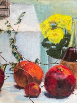 Πίνακας ζωγραφικής ακρυλικός σε καμβά 40x50 εκ σαν καινούργιος, νεκρή φύση