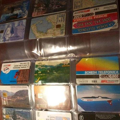 Phone card album like new, 75 cards from various countries and Greece