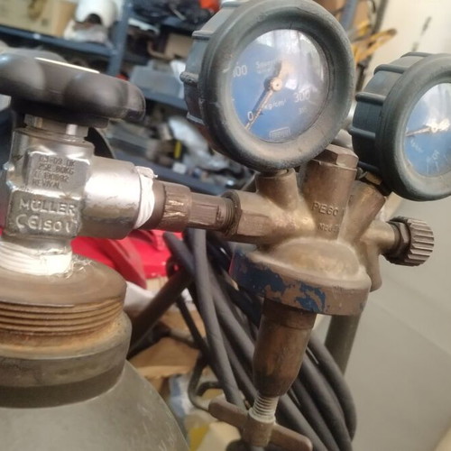 Oxygen collection for cutting and welding like new, military transport trolley Germany