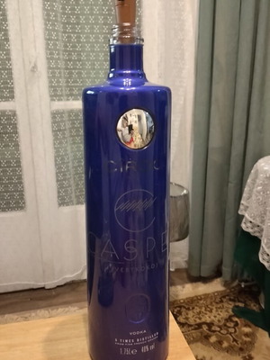 Decorative bottle with lights like new, height 40cm