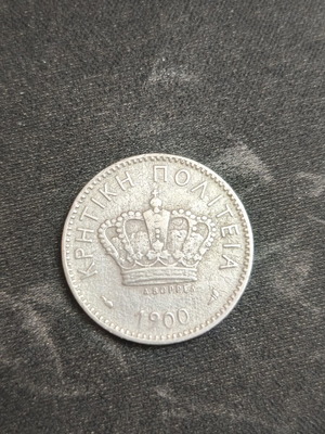 Cretan State coin 20 lepta 1900
