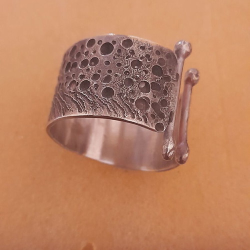 Handmade silver ring 925 silver with engraved decoration new