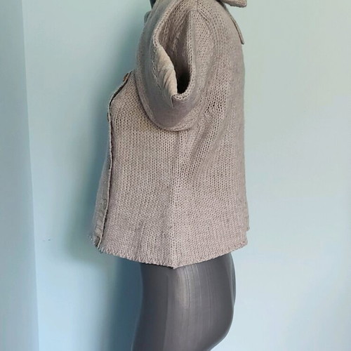 Vintage Italian Sweater used, wool blend, asymmetrical collar