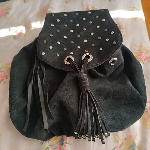 Suede leather backpack like new