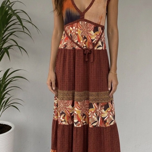 Zara long dress like new, brown orange with open bust