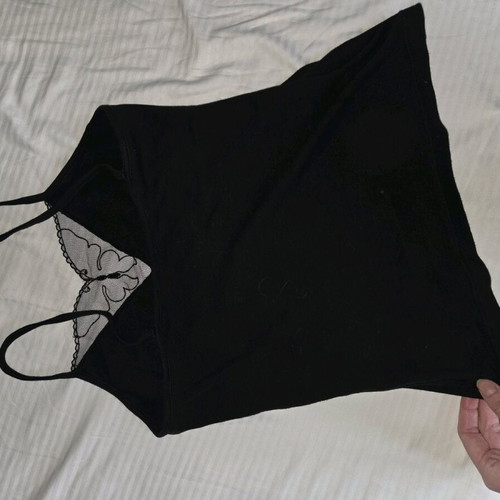 Vintage top with butterfly mesh, black, like new, size M