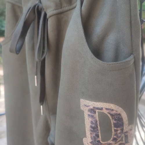 Pants new with elastic, 60% viscose, one size, olive color