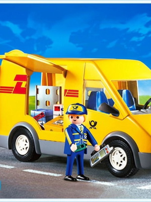 Playmobil 4401 postal van toy, rare set 2004