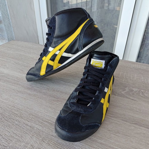 Puma Onitsuka Tiger Mexico Mid sneakers used, black yellow size 42.5