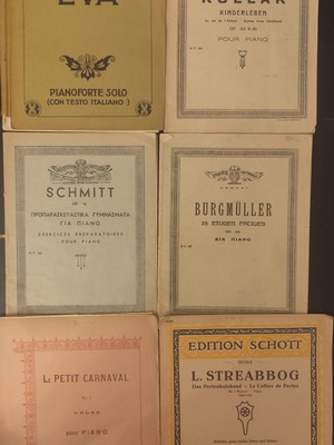 Piano Sheet Music Collection used, old foreign and Greek scores