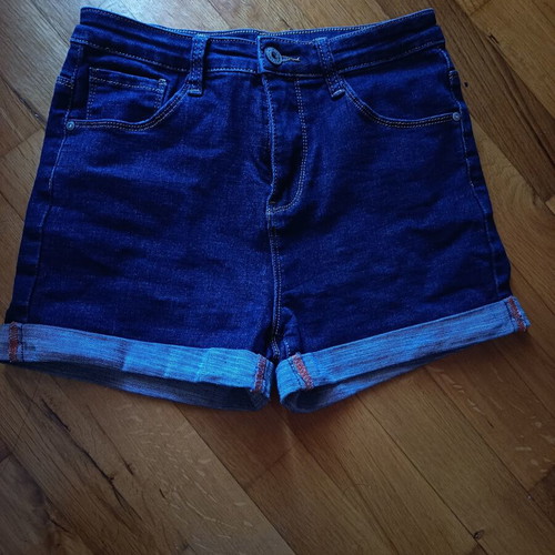 Denim shorts like new, blue, sizes S and M