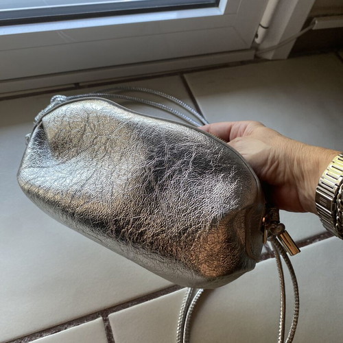 Zara crossbody bag new, silver with adjustable long strap