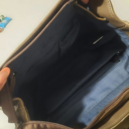 Backpack bag like new, spacious brown and beige