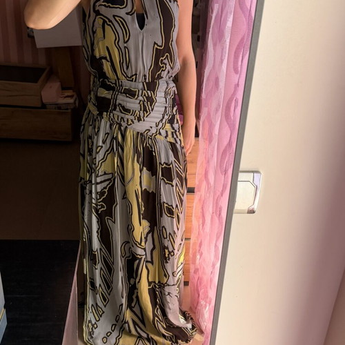 Massimo Dutti Limited Edition maxi dress size 38 new, grey and yellow