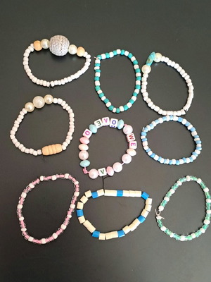 Handmade bracelets like new with beads, unique designs
