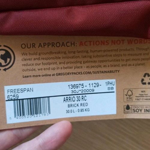 Gregory 30 L Backpack brand new for hiking and trekking