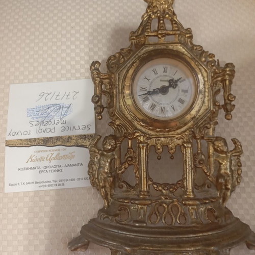 Vintage mantel clock used with mechanical Mercedes mechanism