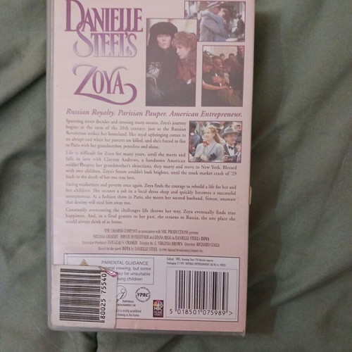 Zoya VHS video cassette like new, biography