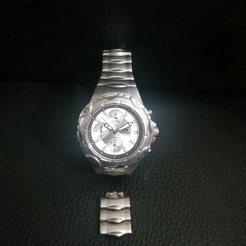 Adidas men's wristwatch like new, white and silver