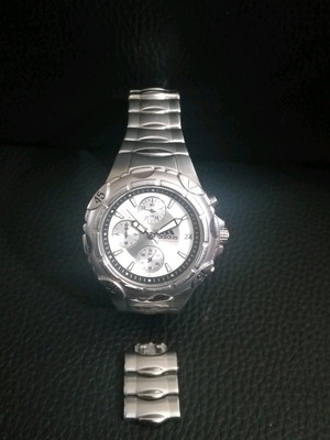 Adidas men's wristwatch like new, white and silver