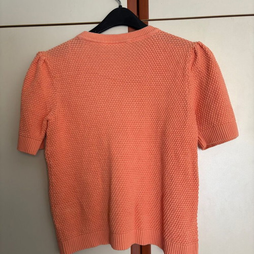 Vila orange knit shortsleeve top XL like new, 100% cotton