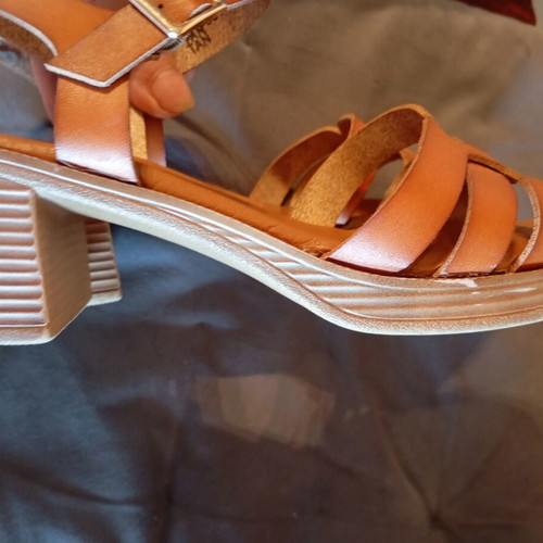 Carolina Santos summer sandals used, genuine leather, size 39, brown