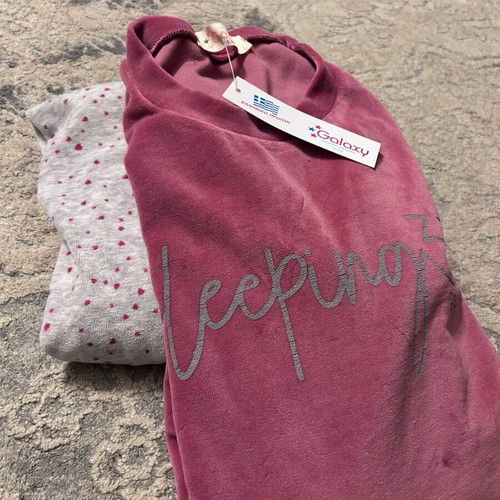 Velour pajamas new, size L, gray and pink Galaxy