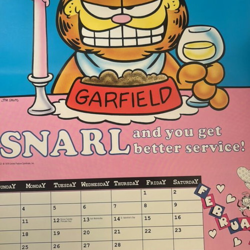 Garfield 1978 calendar used