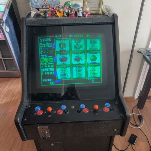 Retro antique collection with billiard table, air hockey and games used
