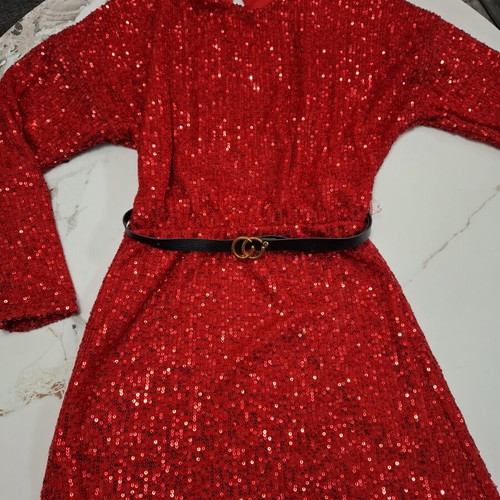 Extan Bebe Red Dress with Sequins like new, size 9-10 years