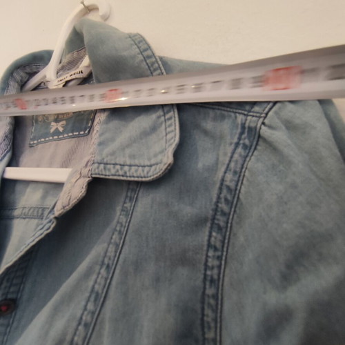 Denim shirt turquoise, like new, slim fit, summer fabric