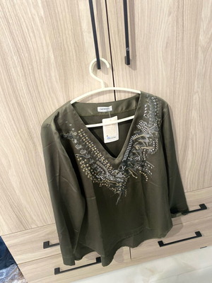 Genesis women's khaki blouse new, size M