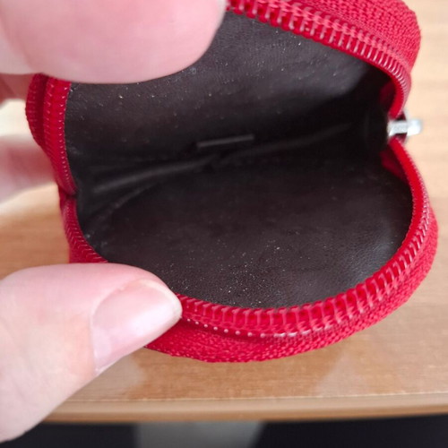 Lancel round wallet like new, brown and red