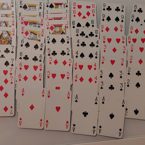 Playing cards used, pack of 4