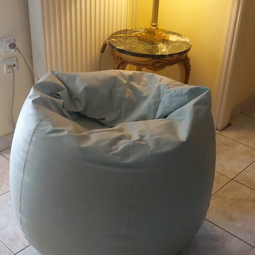 Large leather pouf like new