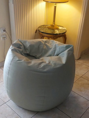Large leather pouf like new