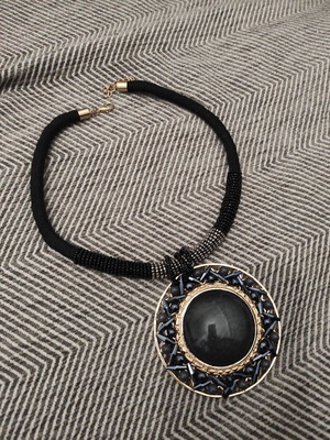 Black necklace new, short length
