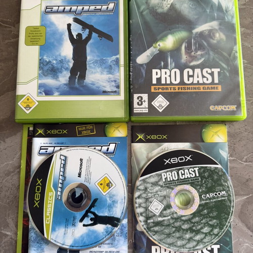 Amped and Pro Cast Sports Fishing Game for Xbox Original used