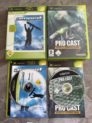 Amped and Pro Cast Sports Fishing Game for Xbox Original used